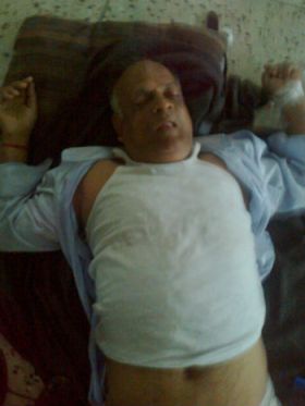 Air Poisoned Sri Ghosh is being found senseless and treated in a Natore Hospital. 