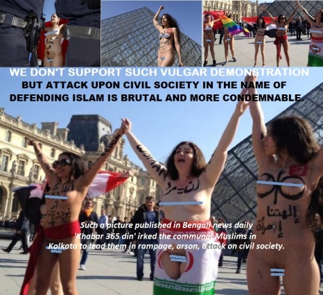 Bare naked Protest against Islam