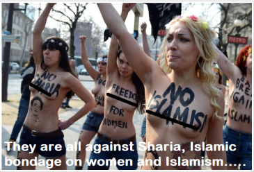 Nude Protest against Sharia, Islam and Rights Violation is increasing in Europe and America.